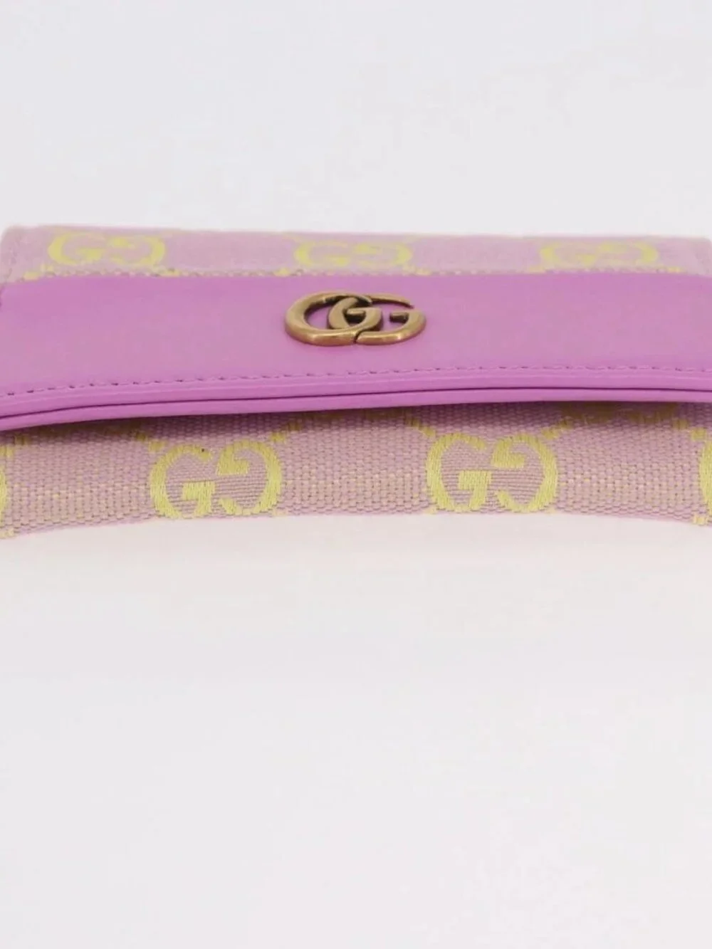 GUCCI GG Canvas Card Case Purple 783120 Auth SW2352SM